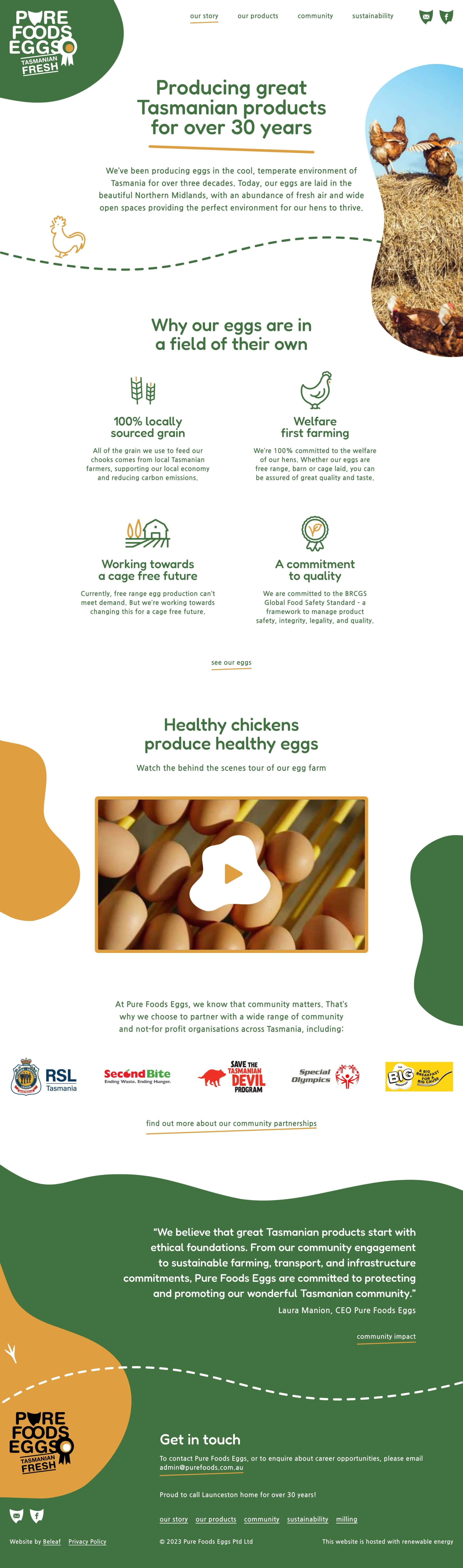Pure Foods Eggs Our Story Page