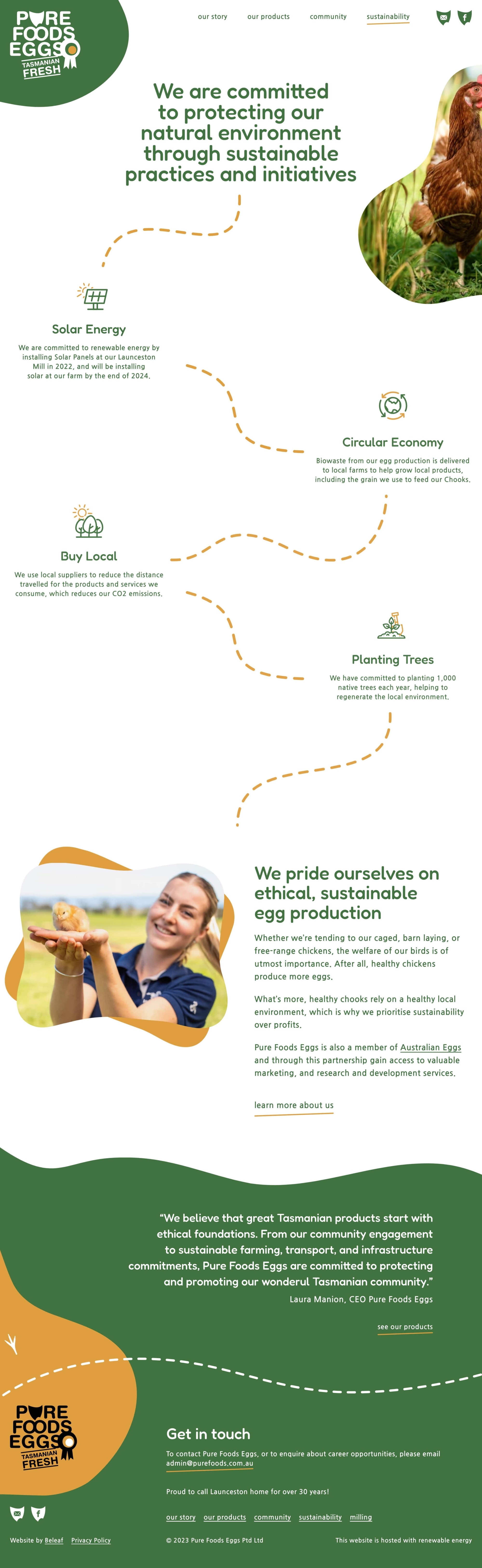 Pure Foods Eggs Sustainability Page